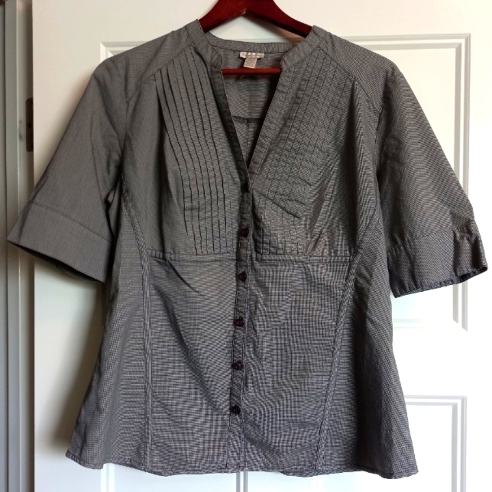 Dynamite Grey Button Up Blouse